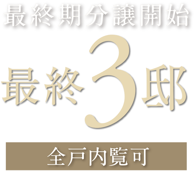 最終期分譲開始 最終3邸